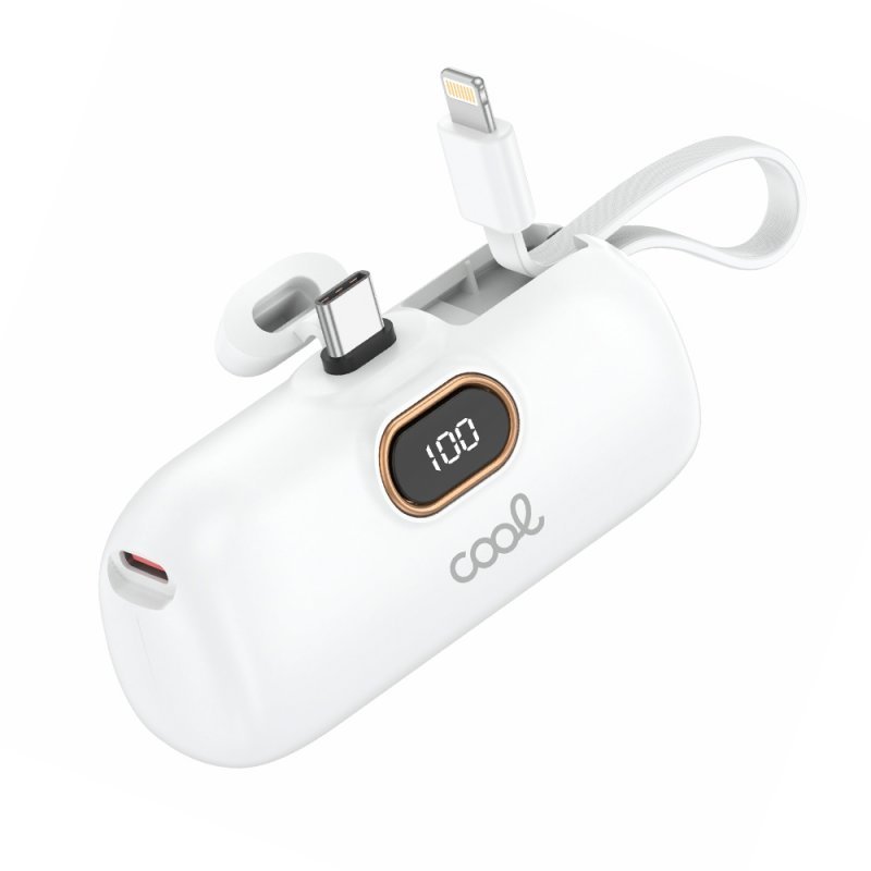 Bateria Externa Power Bank 5.000 mAh COOL Cápsula Blanco