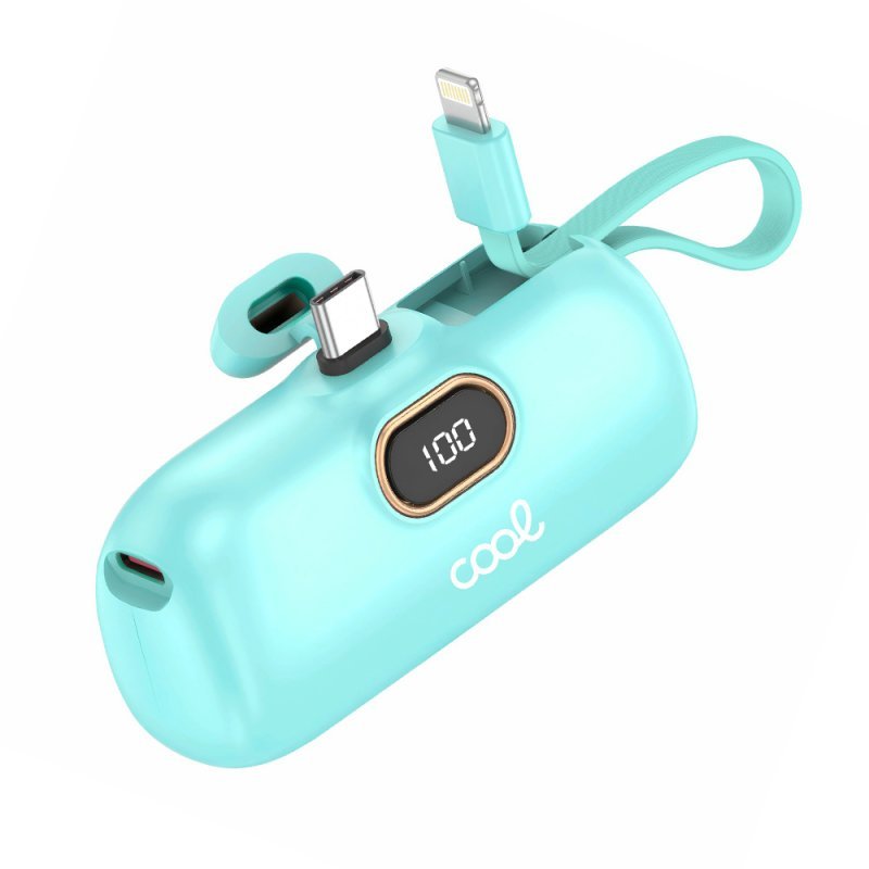 Bateria Externa Power Bank 5.000 mAh COOL Cápsula Celeste